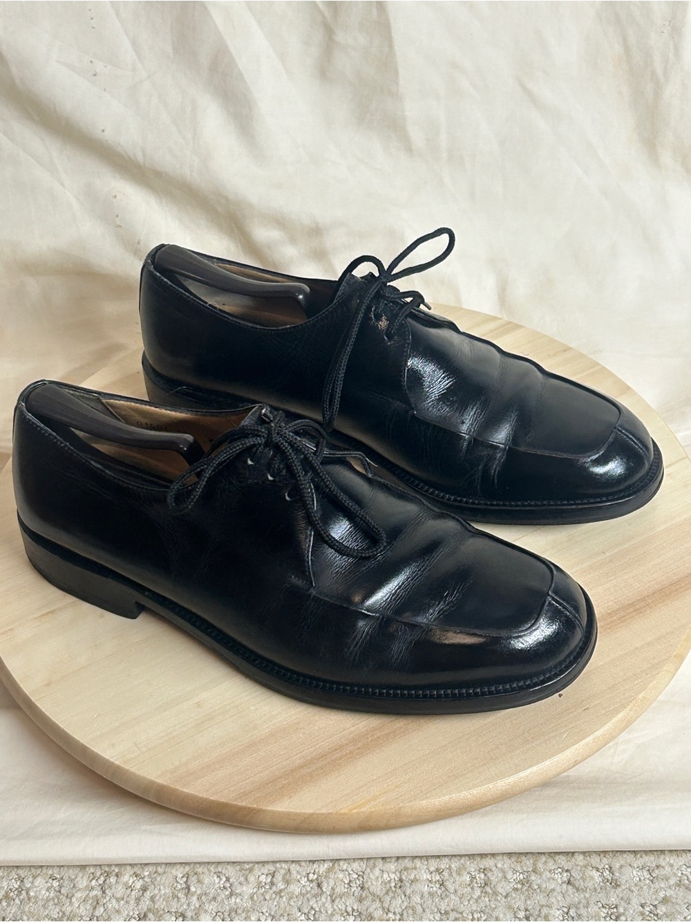 Bruno Magli Tito Black Leather Lace-Up Derby Dress Shoes Round Toe 10W